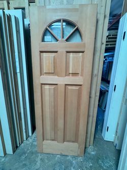 🚪✨ Douglas Fir Exterior Half Moon Door ✨🚪
