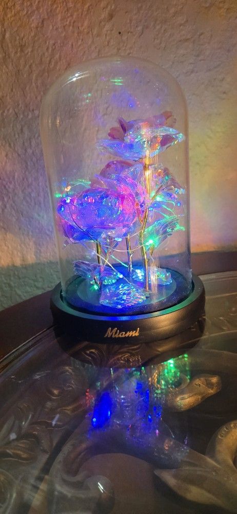 Gift Floral Decor Glass Led
