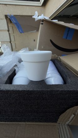 Set of 17 White Ceramic Planters – Brand New