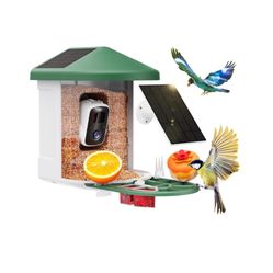 Bird Feeder with Camera with Al Identify Birds Species Solar Panel, Smart Bird House with Cam, 2K Live View, Instant Arrival Alerts
