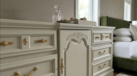 1960s Raleigh Road Triple Dresser | Ivory Taupe | Stanley Furniture