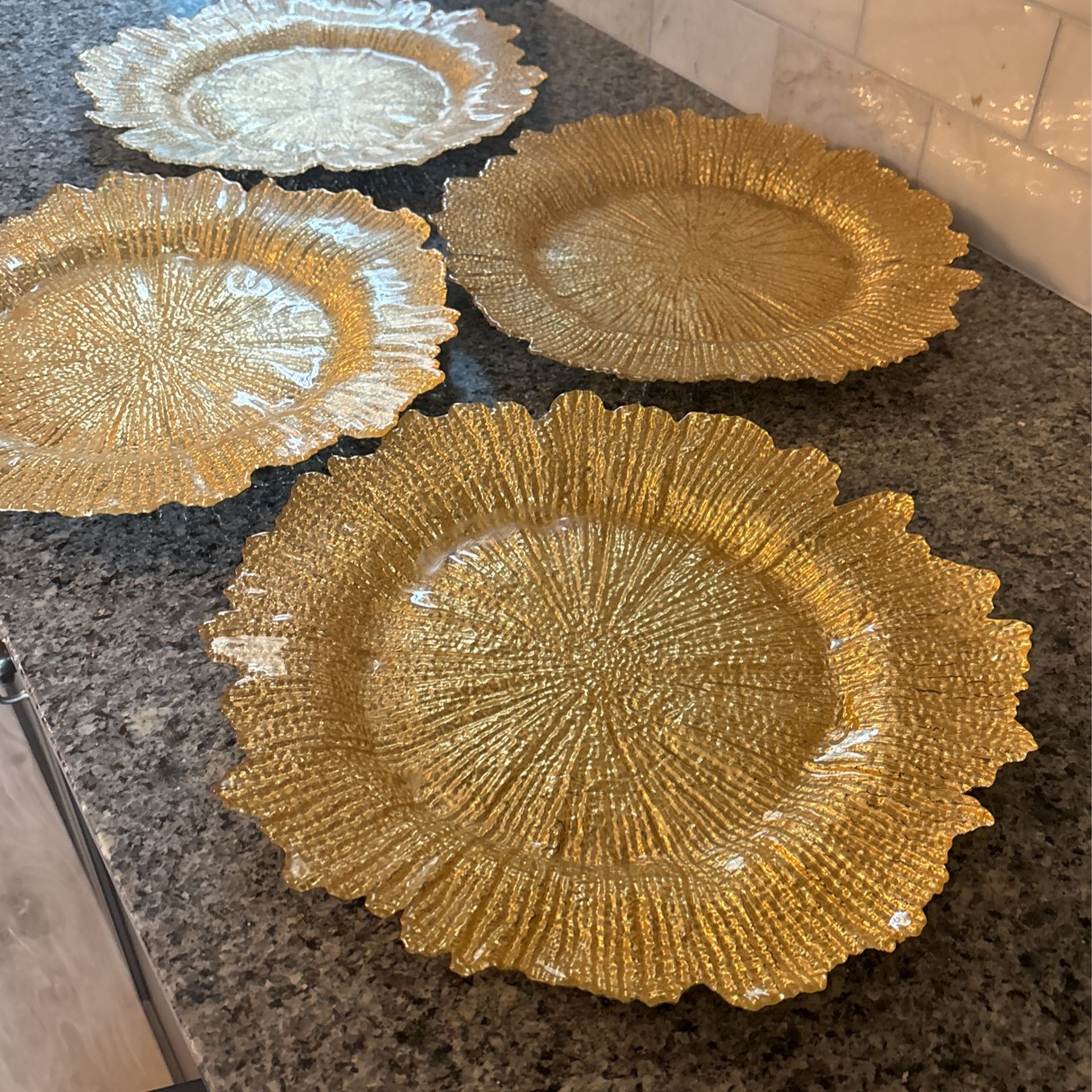 Z Gallerie Spruzzo Gold Charger Plates Zgallerie