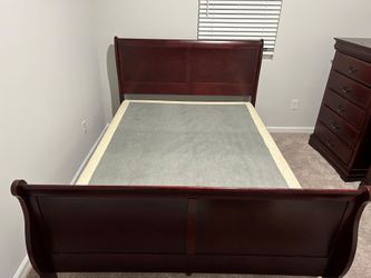 Cherry wood queen size bed frame