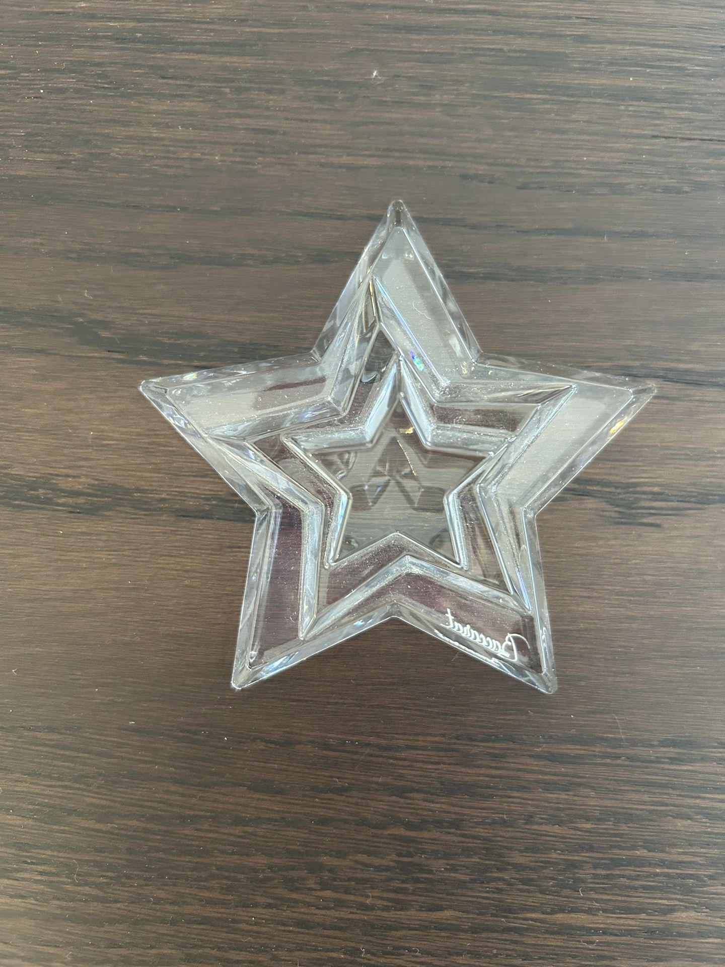 Baccarat Signed Crystal Star Paperweight 4.25” New In Box
