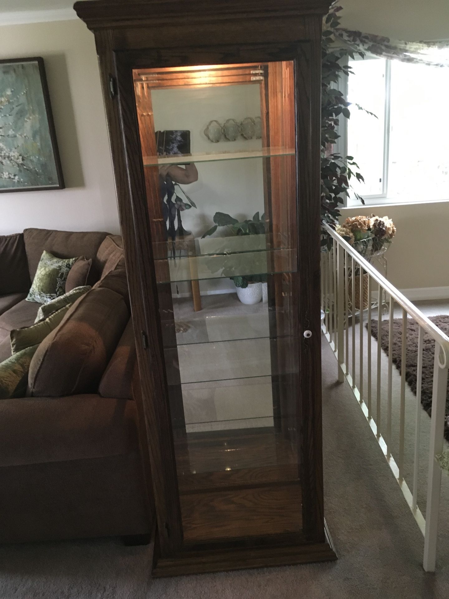 OAK CURIO CABINET