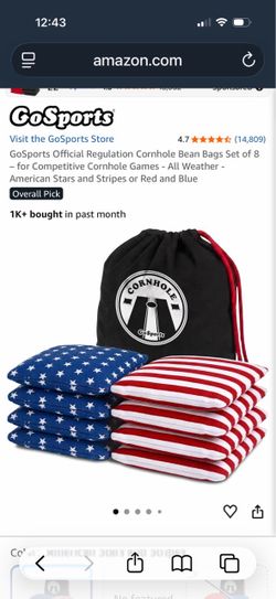“Go Sports” Stars &Stripes Official Regulation Bean Bag Set of 8