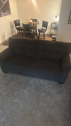 2 Matching Gray 3-Seat Sofas