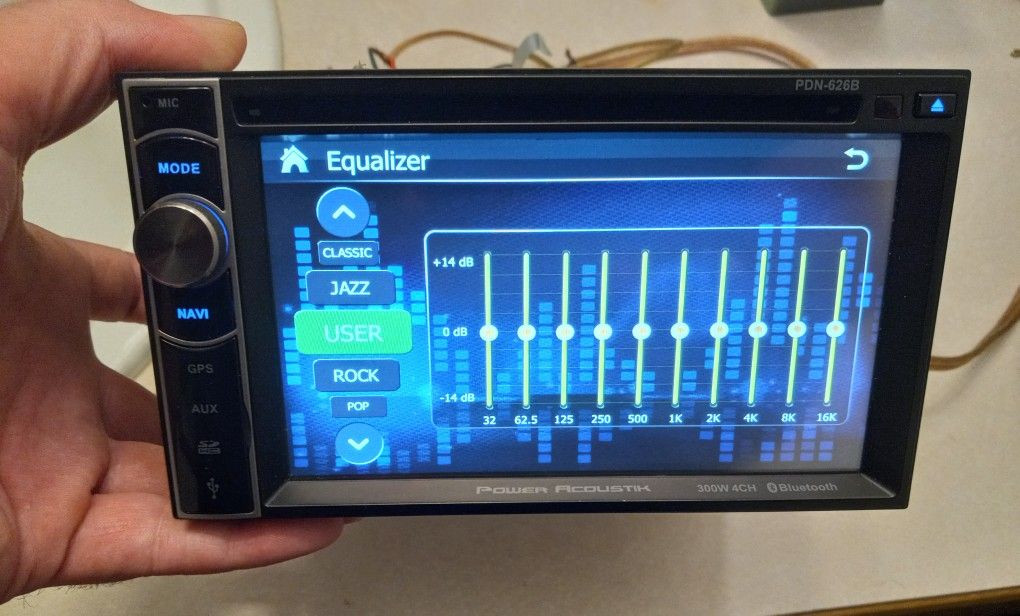 Power Acoustik Touchscreen Bluetooth Double Din Car CD Player Deck