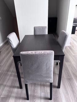 IKEA Extendable Dining Table Set with 4 Chairs