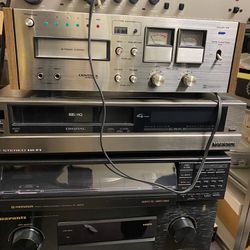 Various Vintage Electronics  Marantz Tuner Magnavox VCR Cassette Player 1980s