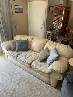 Cream Leather Couch- FREE!