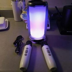 🎁Thanksgiving, Christmas Gift🎁 Bluetooth Speaker,Portable Karaoke Machine w/ 2 Wireless Microphone