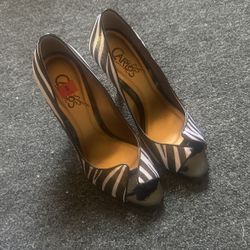 Open Box Woman Zebra Shoes Sexy Cute Shoes Size 8