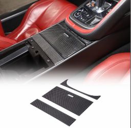 Daeiclru Soft Carbon Fiber Car Central Control Storage Box Panel Sticker Compatible With Jaguar F-Type 2013-2025