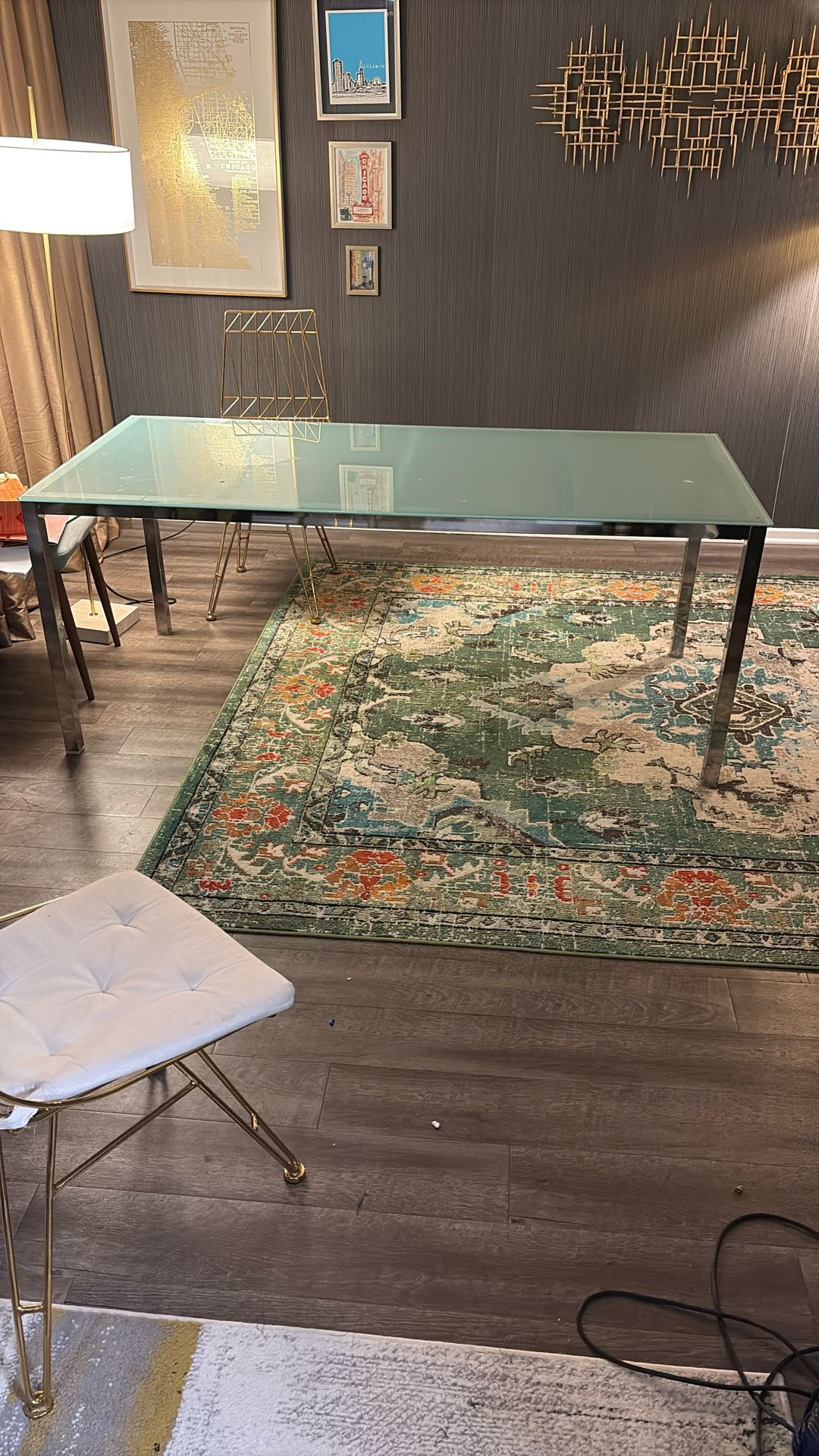 Glass dining room table