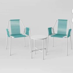 Color Green Fisher 3pc Outdoor Patio Chat Set New In Box 📦 