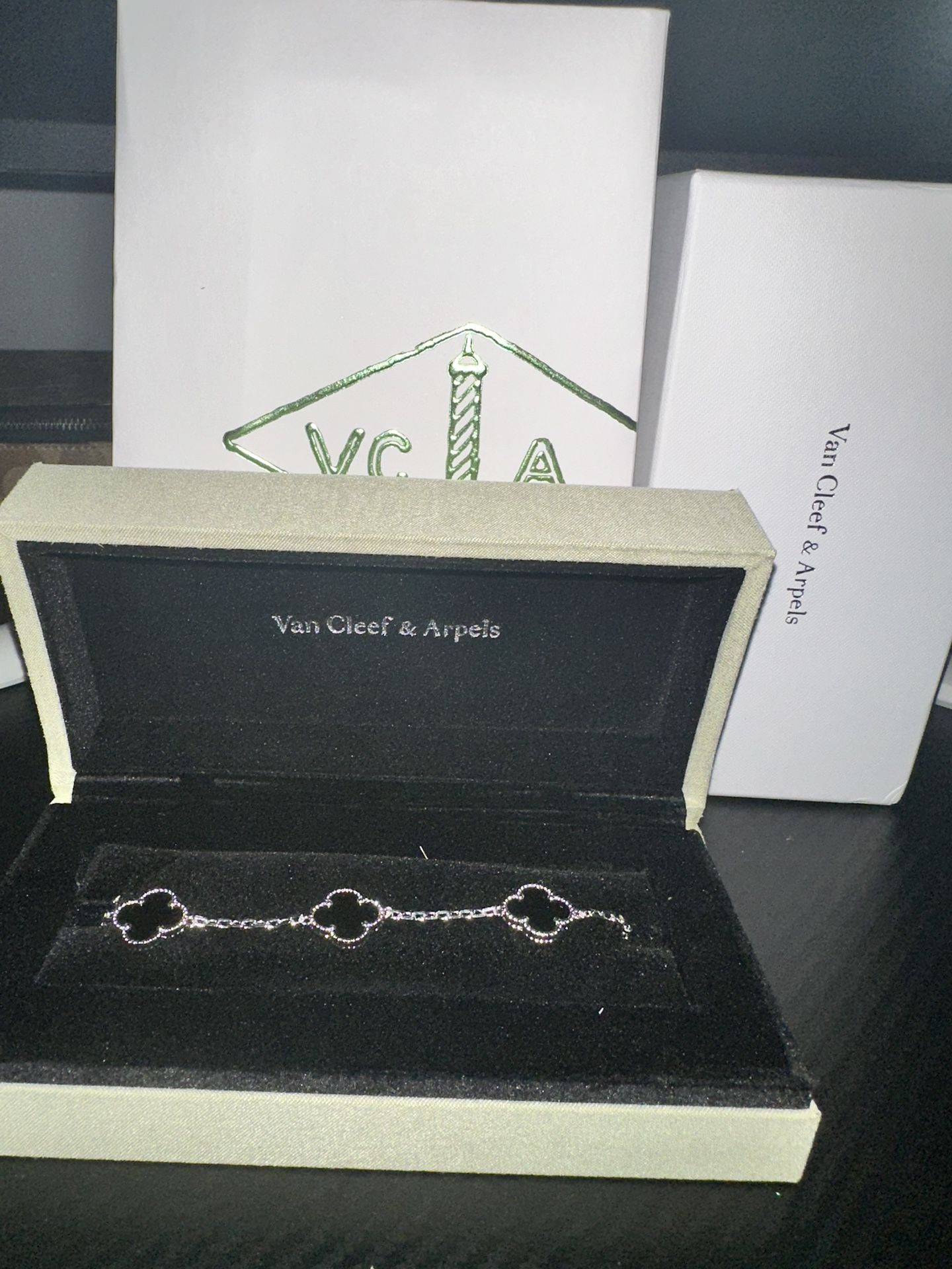 Van Cleef & Arpels Silver/Black Bracelet