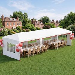 10x30 Party canopy Tent with 5 removable sidewalls white