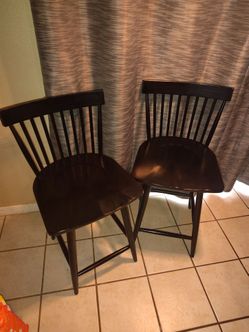 2-Used Bar Stools Solid Wood