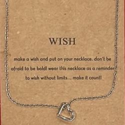 NEW Stainless Steel Wish 16" Necklace - Open Heart