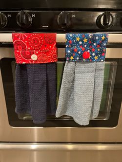 Handcrafted 4th of July Kitchen Towels, New!