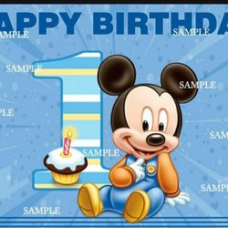 Happy Birthday Mickey Mouse Banner 