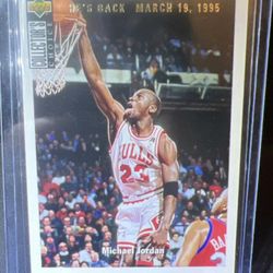 Super Nice 1994-95 Collector's Choice "He's Back March 19,1995" Gold Stamped Michael Jordan 