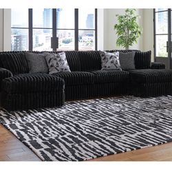 Brand New Ashley’s Midnight Onyx Double Chaise Sectional 