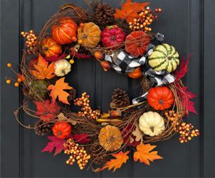 Fall Harvest Pumpkin Grapevine Wreath