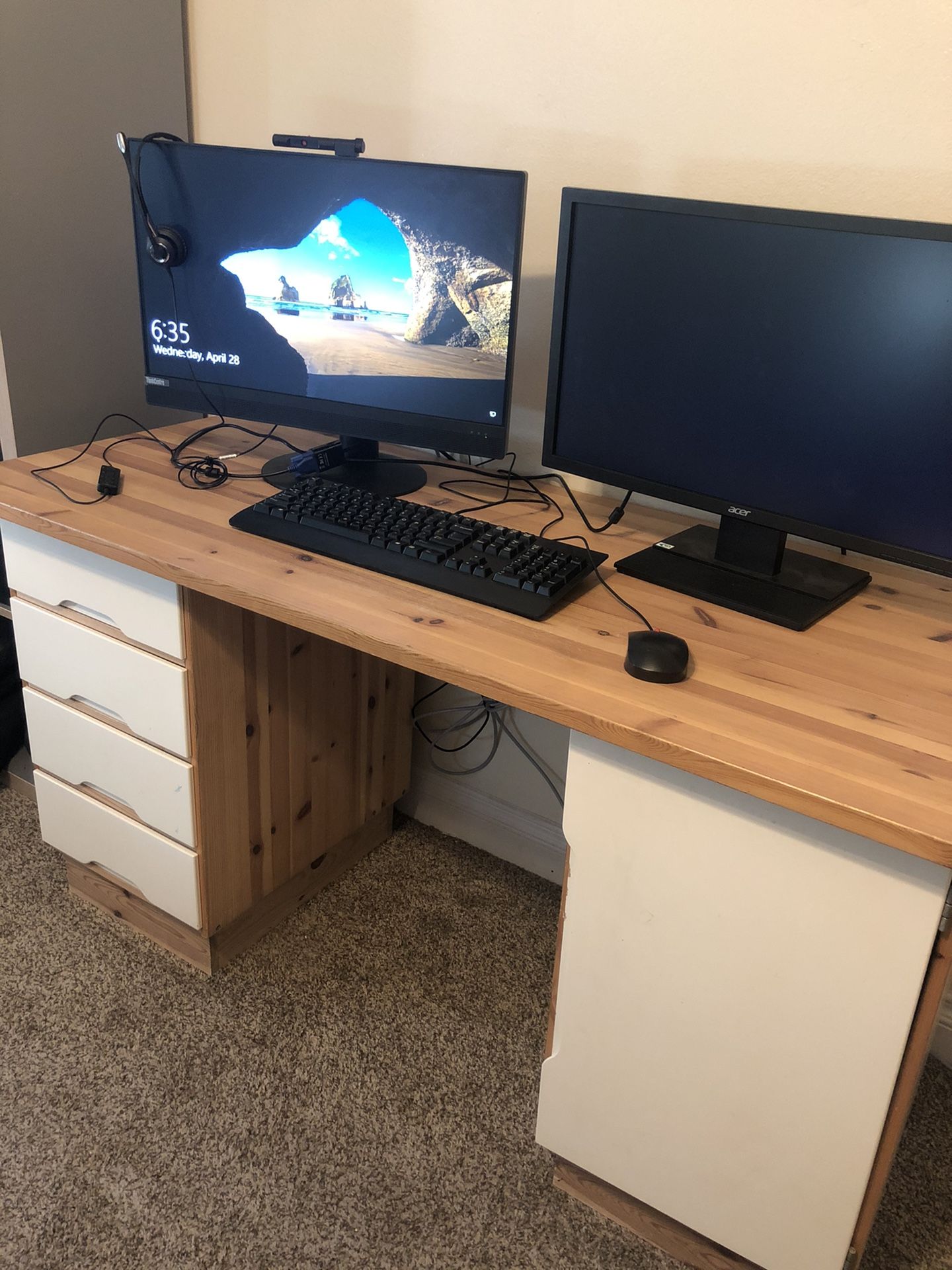 Tan Desk (Computers Not Included)