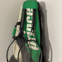 Prince bag and two prince rackets