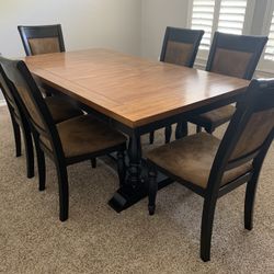 Dining Table With Leaf Extenders And 8 Chairs 