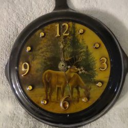 Hand Painted And Hand Made Cast Iron Skillet Clocks