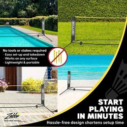 Boulder Portable Badminton Pickleball Net - Foldable/Extendable Poles for Multiple Sports Heights - Ideal for Tennis, Pickleball, Soccer Tennis