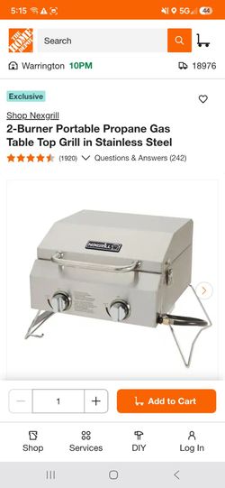 NEXGRILL 2-BURNER PORTABLE GAS GRILL