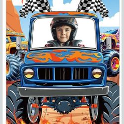 Moster Truck Party Photo Booth Props  Background 