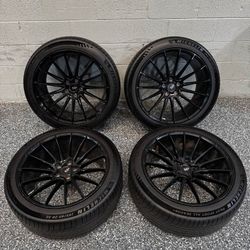 22" Savini Black di Forza BM16 Wheels Rims Set of 4 22x10.5 5x112 + Tires
