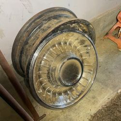 4 Aftermarket 62 Cadillac polished stainless steel Hubcaps 