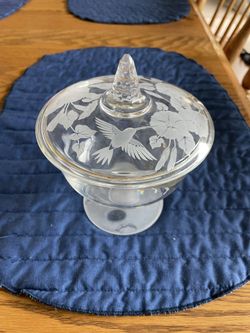 Crystal Hummingbird Candy Dish