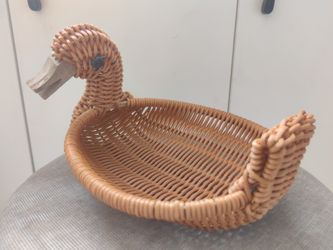 Synthetic Rattan Basket, Handwoven