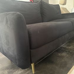 Black Velvet Sofa/Loveseat