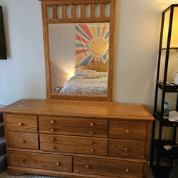 Oak Dresser and Matching Chest Of Drawers