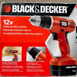 Black+decker 12v Cordless Drill/Driver W/ Battery & Charger