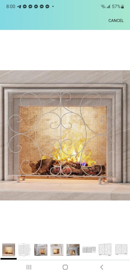 BRAND NEW..Kingson Single Panel Decorative Fireplace Screen Stand Alone Cover Handcrafted Durable Me