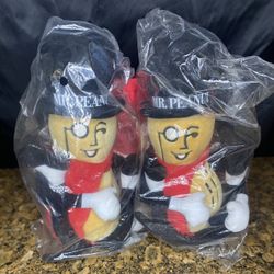 Vintage from 1991 Mr. peanut planters plush 27 inch stuffed door with cane and scarf