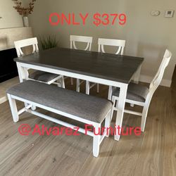 Dining Table Set With Bench 