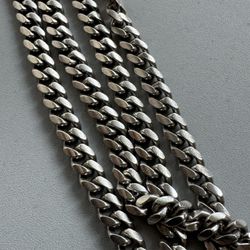 Miami Cuban Link Necklace Chain Sterling Silver Italy 