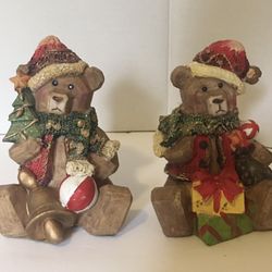 Santa Christmas Bear 2 Pc Set
