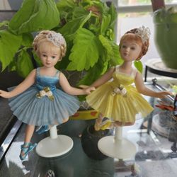 2 FRENCH PORCELAIN BALLERINA DOLLS