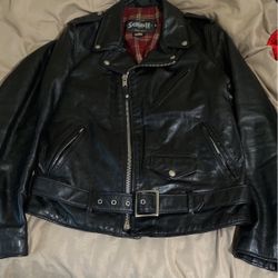 Schott NYC Vintage 626 Leather Motorcycle Jacket Size M